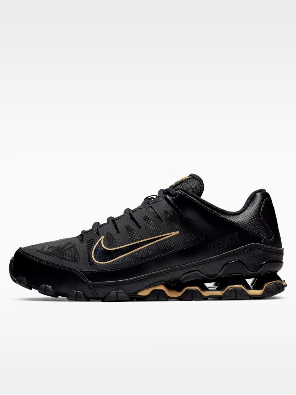 Nike Reax 8 TR Mesh Black Metallic Gold Men’s Size 13